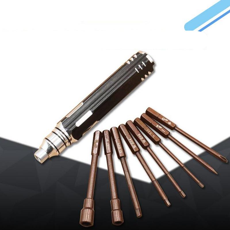 8 in 1 Screwdriver Hobby Hardware Repair Tools Kit For RC Car Drone Plane Hex Philip Spanner Socket Hexagon H1.5 H2.0 H2.5 H3.0