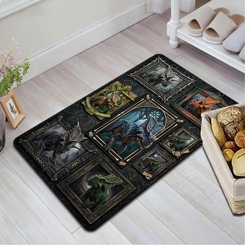 Dinosaur Collection Pattern Rug Floor Mat for Living Room or Bedroom Soft and Comfortable Carpet a Gift for Birthday and Holiday.