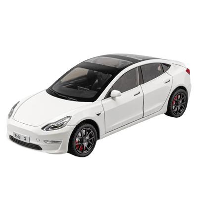 1/24 Tesla Model 3 литая модель автомобиля коллекционная игрушка подарки на день рождения звук и свет рождественские подарки игрушки для детей