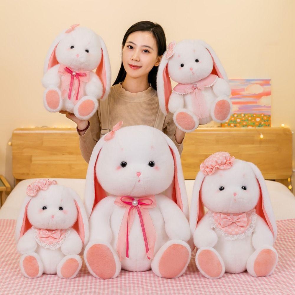 Long Ear Bunny Plushies Doll Pink Rabbit Stuffed Animals Plush Toy Holland Lop Plush Toy  Birthday