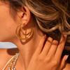 GEMCHIC Женские круглые серьги-кольца из нержавеющей стали, минималистичные, модные, легкая роскошь, с покрытием 18 каратным золотом