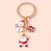 Cute Enamel Christmas Santa Claus Keychain Snowman Key Ring Pendants for Key Holder Handbag Accessories DIY X'mas Jewelry Gift