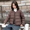 Новая корейская хлопковая куртка на зиму, легкая и свободная корейская повседневная и модная хлопковая куртка без воротника, теплая хлопковая куртка