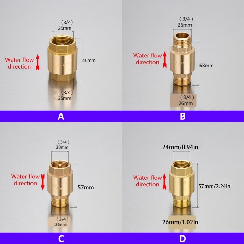 Thickened Brass Check Valves 6 Inch Vertical Design Leakproof Seal For Industrial And Home Use Preventing Reverse Flows