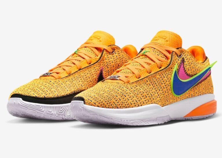 DJ5422-801 Nike LeBron 20 Лазерный Оранжевый Гипер Розовый Белый Гонщик Синий