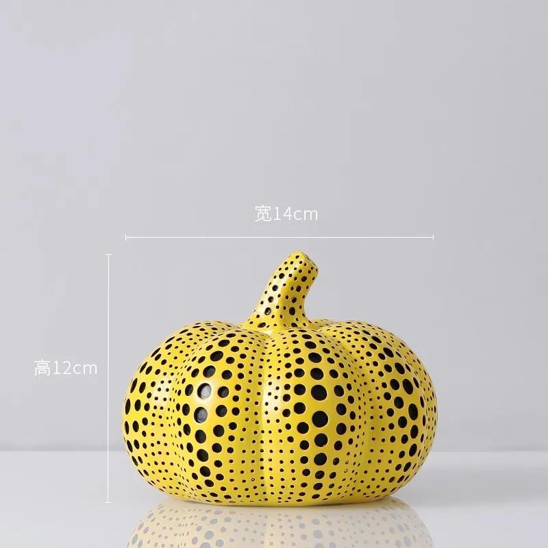 Точечная скульптура тыквы для украшения стола, желтые фигурки, аксессуары для украшения дома