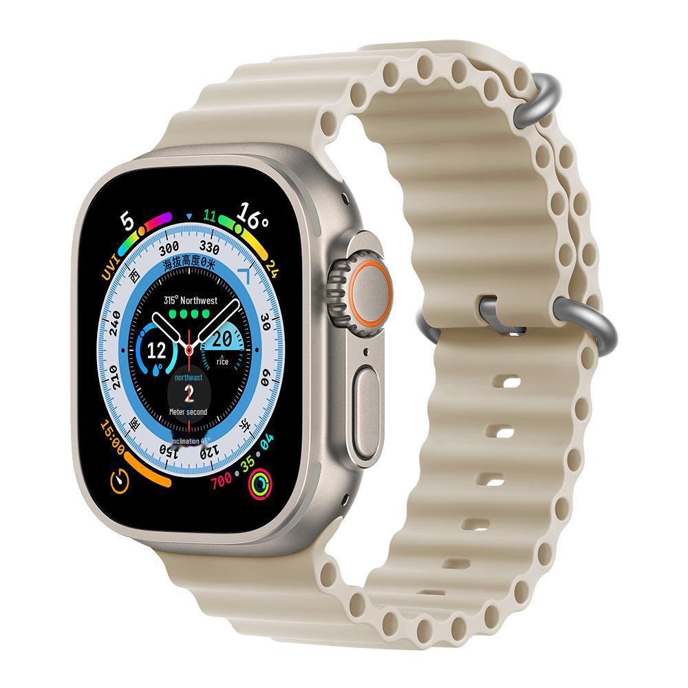 Ремешок для часов Apple Marine: Двухцветный силиконовый ремешок для Apple Watch 8/7/SE/Ultra — идеально подходит для занятий спортом