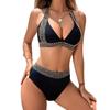 Solid Color Greek Goddess Style Gathered Backless Bikini for Women