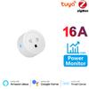 20a/16a Монитор мощности Tuya Zigbee Us EU Смарт-розетка Адаптер Беспроводной голосовой таймер Приложение для Google Home Alexa Tmall Genie