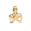 Now Sparkling Gold Heart Shape Envelope Family Multi-Element Charms Bead Pendants Clips Fit Original European Snake Bone Jewelry