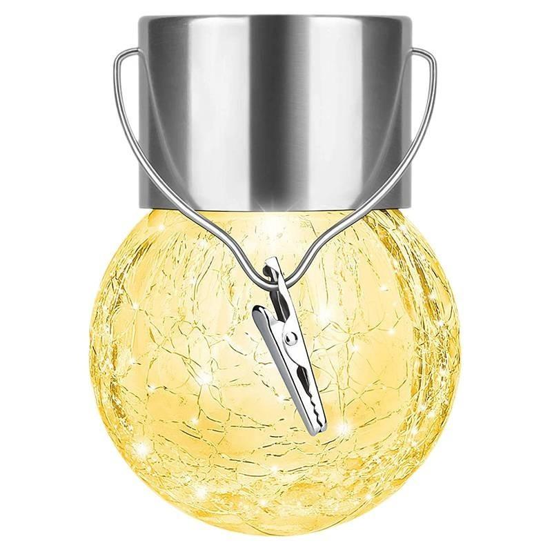 European Style Solar Glass Ball Led String Light Outdoor Crackle Ball Garden Decor Ip65