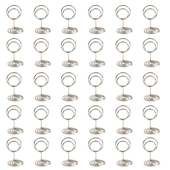30Pcs/Set Metal Card Holder Desktop Standing Multifunctional Mini Photo Picture Menu Memo Table Number Display Clip Organizer Stand