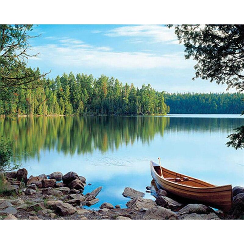 New 5D DIY Diamond Painting Sea View Diamond Embroidery Sailboat Cross Stitch Full Round Drill Home Decor Manual Art Gift