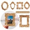 Golden Retro Photo Frame Decorative European Victorian Style Jewelry Decor Pictures Frames Home Ornaments Photography Background