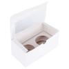 2 Hole Cupcake Box 25PCS Pack Cup Cake Window Face Boxes Display Muffin Wedding