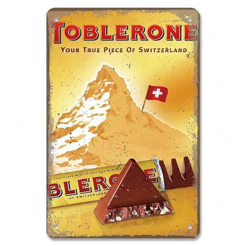 Vintage Candy Chocolate Metal Plates Cream Milk Chocolate Poster Metal Plaque Tin Sign For Kitchen Cafe Dining Room Wall Decor