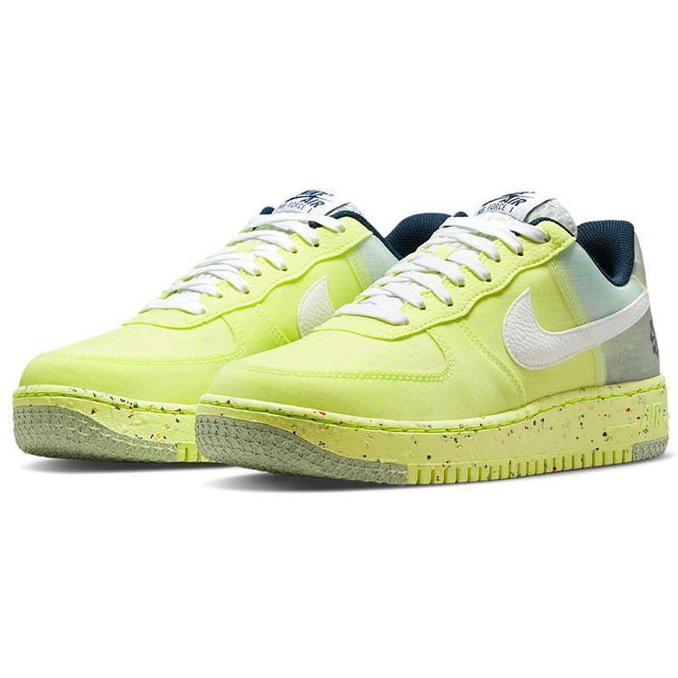 Nike Мужские кроссовки Air Force 1 Crater Light Lemon Twist Green Armory-темно-белые DH2521-700