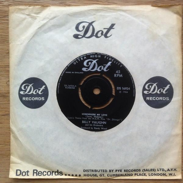 7-дюймовая пластинка БИЛЛИ ВОН - Где-то моя любовь DS16924 Dot Records 1966 Великобритания Поп Б/У