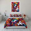 Vivid Clown Graffiti Colorful Art Bedding Set for Kids Luxury Gift 3pcs Digital Print Comforter Set Soft Comfortable Breathable