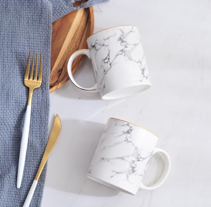 400 Ml Ceramic Marble Mug Coffee Cups Natural Marble Office Gifts Milk Drinking CUPS