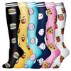 6 Pairs of Fruit Set Pressure Calf Socks Sports Compression Socks Running Cycling Hiking Socks