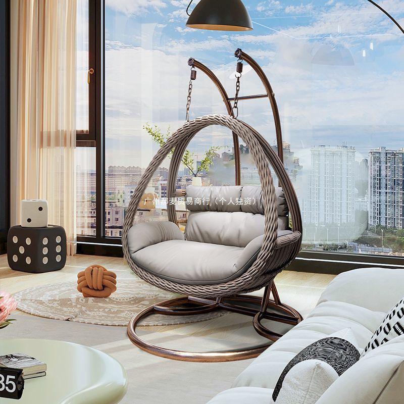 Набор двойных садовых качелей-качалок со столиком и подвесным креслом для балкона или двора, для отдыха