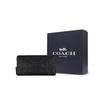 COACH Accordion Wallet Cross Grain Leather Wallet Men's Black (Unisex) Wallets 58113 BLK