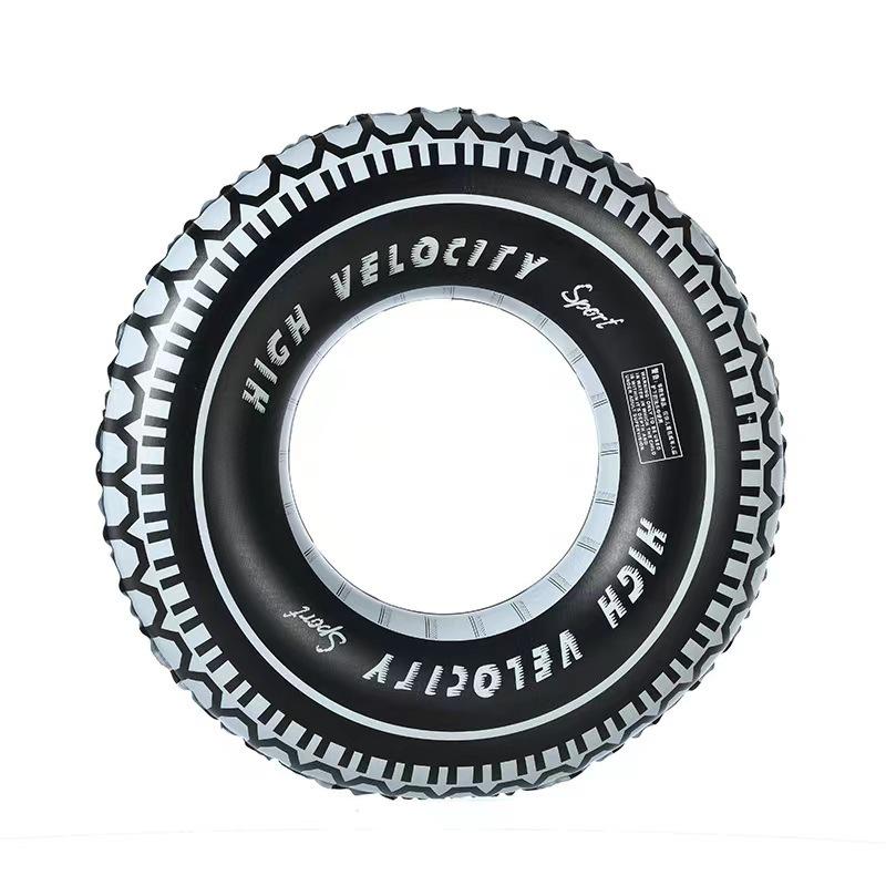 Inflatable Sequined Swim Ring with Handles and Double Airbags for Water Park Rafting