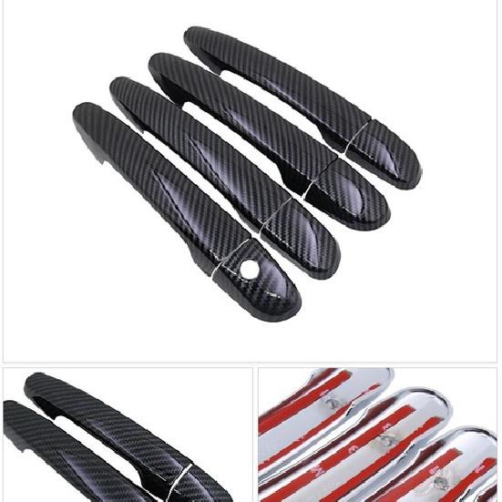 8Pcs Carbon Fiber w/ Keyless Door Handle Cover Trim For Mazda 2 3 6 CX3 CX5 CX9
