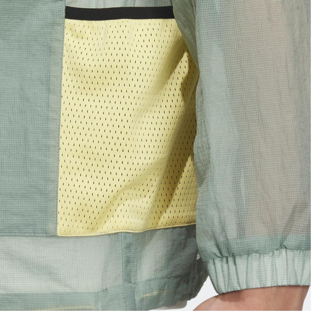 Adidas Neo City Escape Windbreaker With Patchwork Pockets And Long Sleeves Men Jackets Silver Gray Green IA6861