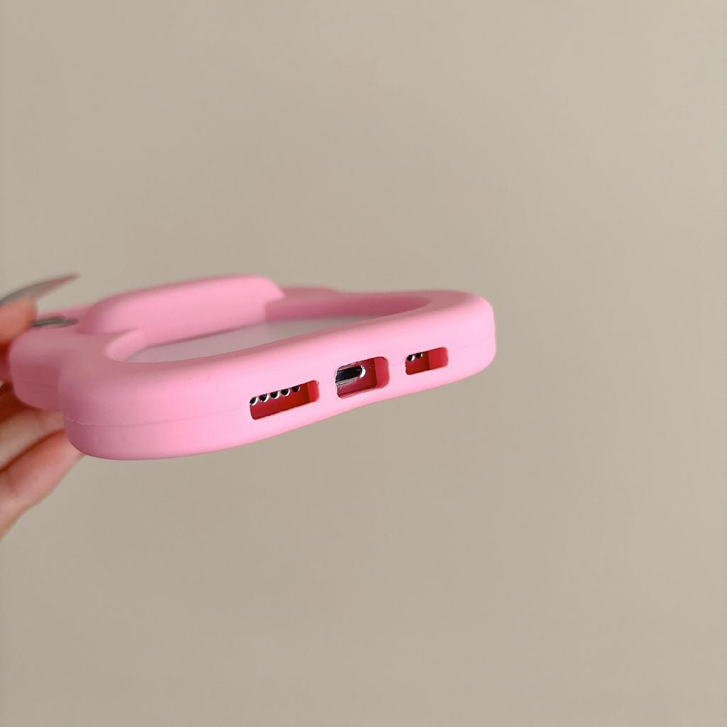 For iPhone 15 Pro Silicone Case Cute Hollow Butterfly Bow Design Shockproof Phone Back Cover