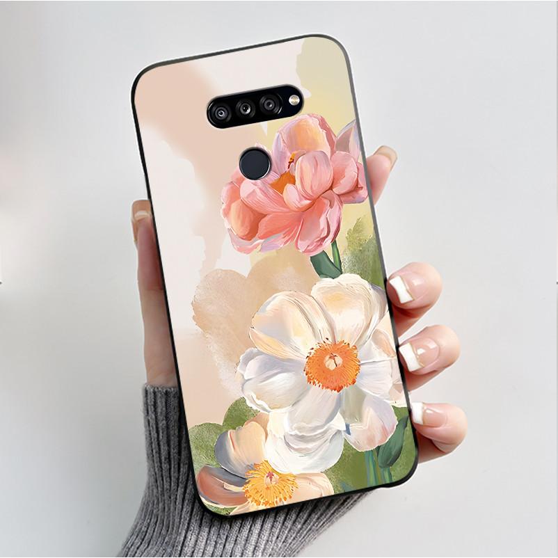 Soft Case For LG K50S K40S Phone Case LMX540HM LM-X540 LMX430HM LM-X430 Fashion Butterfly Flower Black Silicone Bumper Cover