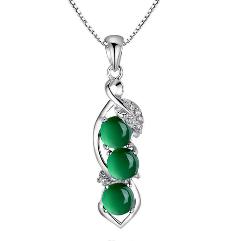 Natural Green Emerald Topaz Pendants 925 Silver 45cm Necklace Jade Bizuteria For Women Silver 925 Jewelry Joya Gemstone Pendants