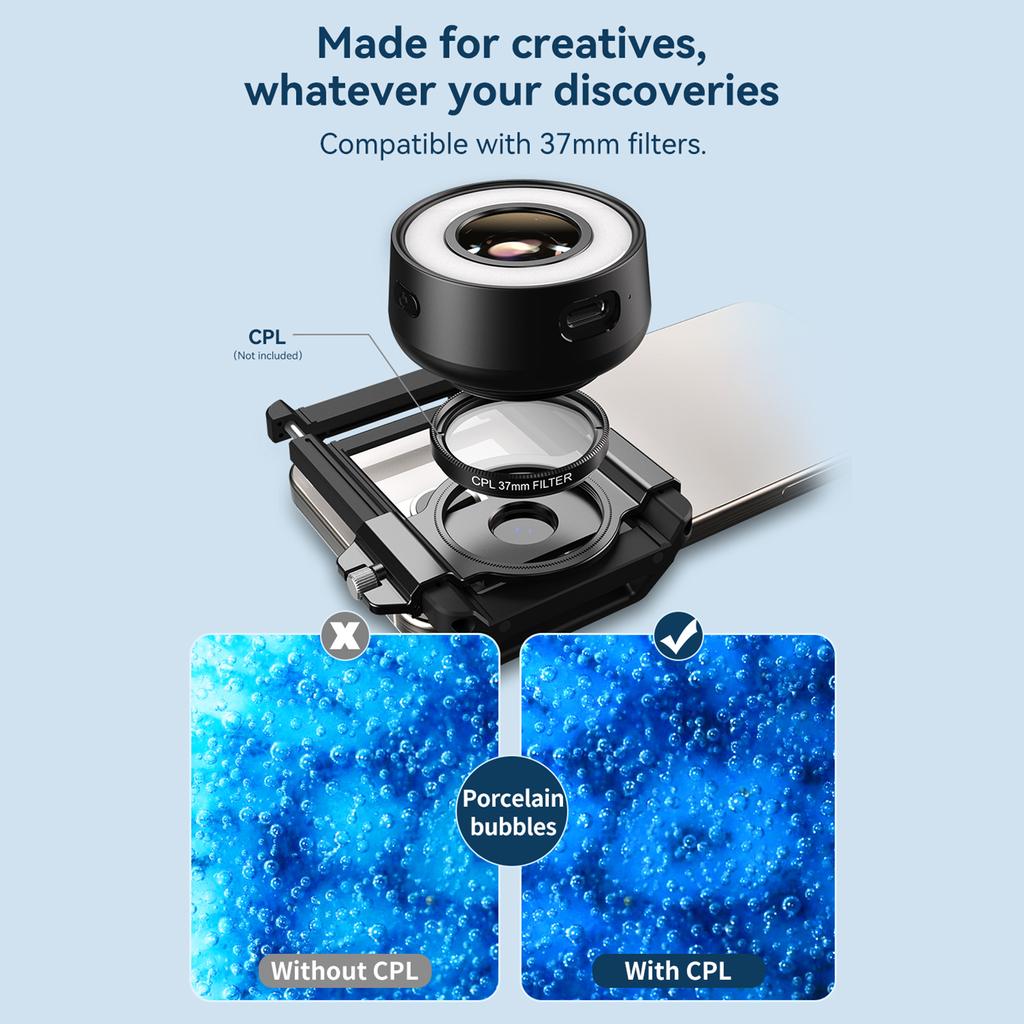 APEXEL APL-MS120 120X Mobile Phone Microscope Lens Observation Lens for Phone with LED Fill Lights