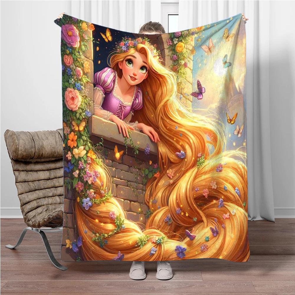 Cartoon Rapunzel Flannel Blanket Children Warm Soft Blanket for Sofa Bed Cover Blanket Suitable for Birthday Souvenir Gifts