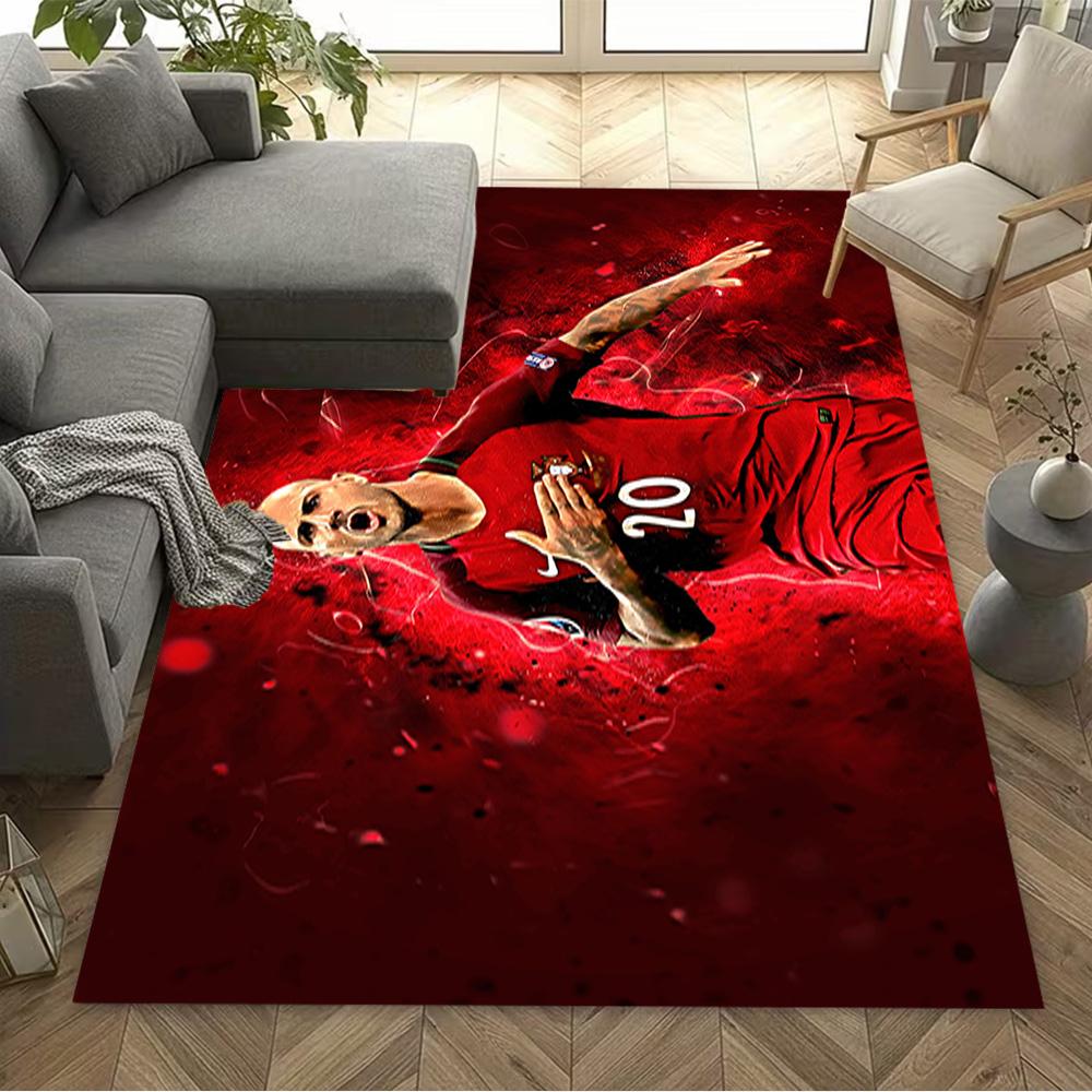 Football Player Action Carpet Design for Entryway Game Room Balcony Dormitory Antislip Carpet Anime Office Decor Best for Christmas