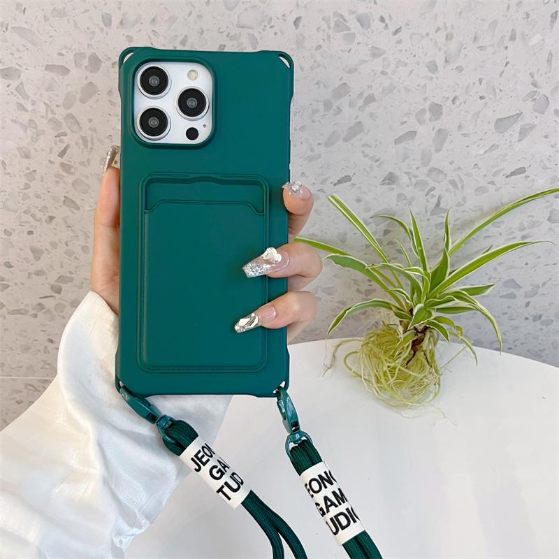 Кошелек через плечо с отделением для карт, жидкий силиконовый чехол для iPhone 15 14 13 12 11 Pro Max 15 14 Plus XS Max XR X 6s 7 8 Plus, силиконовый мягкий чехол с ремешком на веревке