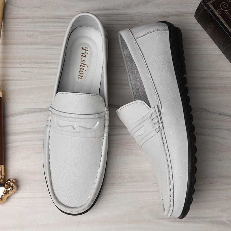 Новый стиль Мужские деловые лоферы Натуральная кожа Слипоны Балетки Ручная работа Повседневная обувь Формальная Свадебная Обувь для вождения Дышащие Мокасины