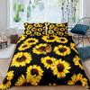 Sunflower Bedding Set For Kids Girls Boys Black White Milk Cow Print Comforter Cover Spring Summer Floral Duvet Cover