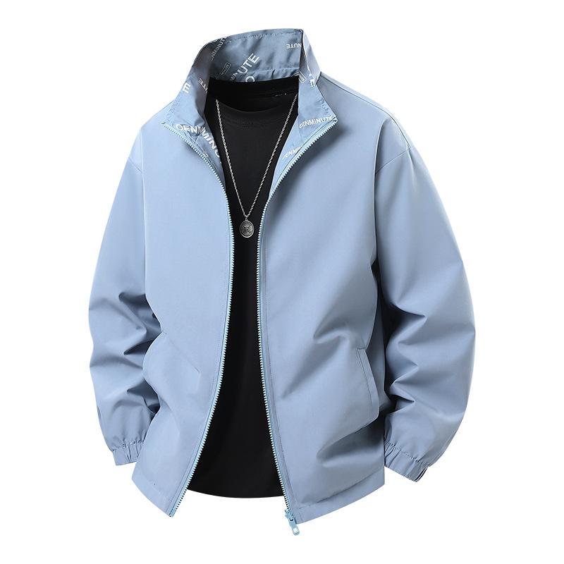 New Spring and Autumn Stand-up Collar Jacket Casual Loose Fashionable Jacket Sports Versatile Jacket Men