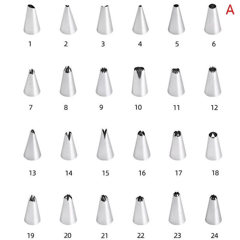 24/36/48 шт. насадки для труб из нержавеющей стали для глазури набор инструментов коробка для украшения торта
