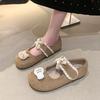 Fashion Women Summer Shoes 2025 Summer New Fashion Round Toe Bow-knot Mary Jane Shoes Comfortable Soft Sole Lightweight Lace Flat Shoes