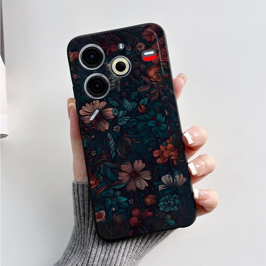 6,78" Для Tecno Pova 6 Neo Чехол Pova6 Neo Задняя крышка Стильный узор Черный силикон Мягкие чехлы для телефона Для Tecno Pova 6 Neo Fundas