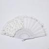 Свадебный веер с перьями, двухслойный кружевной пластиковый веер, элегантный веер с белыми перьями