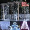 3x3M 300LEDs занавеска сосулек гирлянда с хвостовой вилкой для рождественского наружного украшения EU вилка