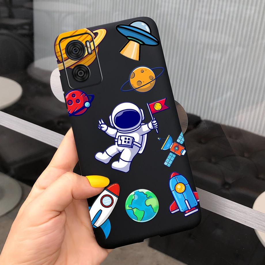 For Motorola Moto E22 Moto E22i Case Soft Matter Black Silicone Back Cover For MotoE22 E 22 Coques Cartoon Cute Fundas For Child