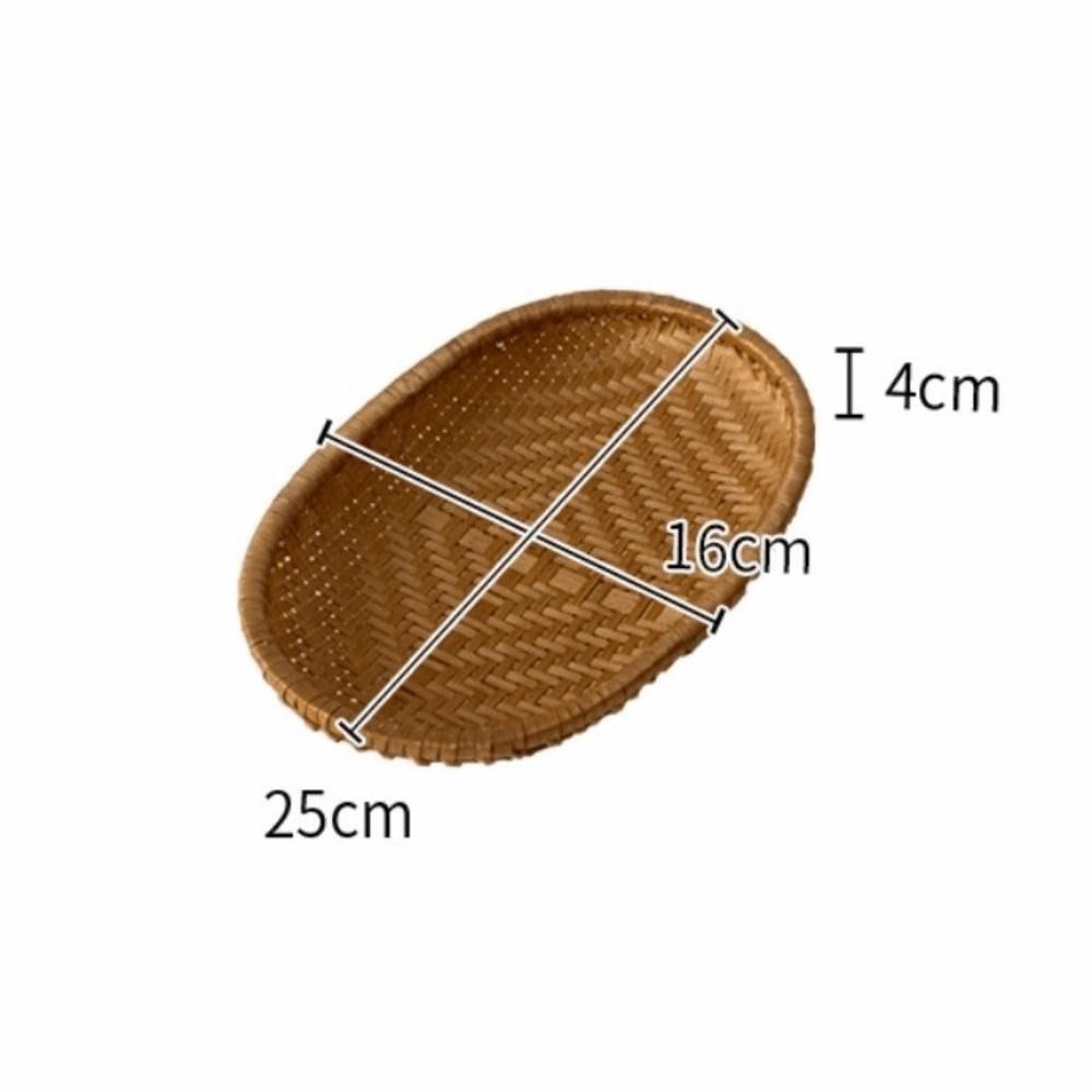Oval Shape Rattan Storage Basket Wicker Material Fruit Display Basket  Kitchen Use