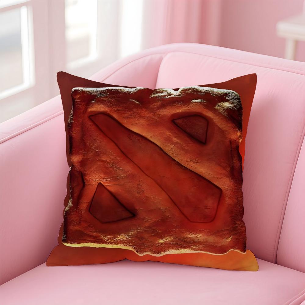 Popular Game Cool DDotaD 2 Cushion Cover Pillowcase Short Plush Invisible zipper Room Sofa Cushion Cover