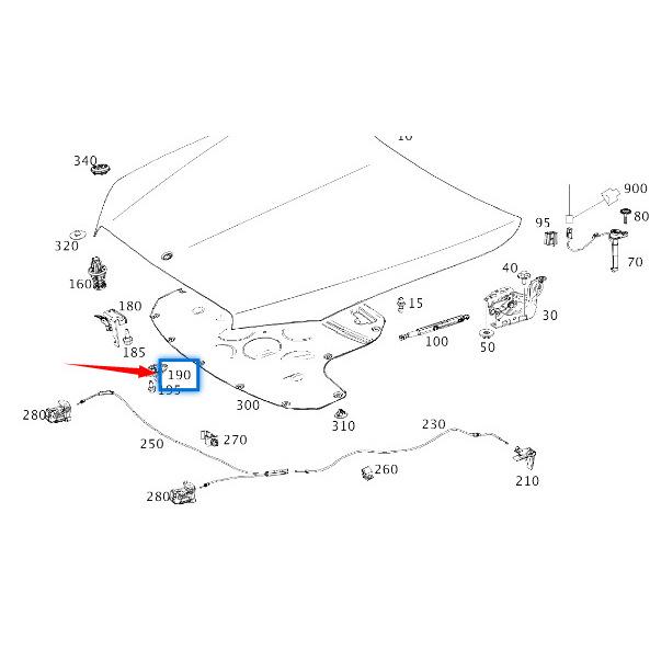 Mercedes-Benz E-Class W213 Hood Latch (#2138800060)