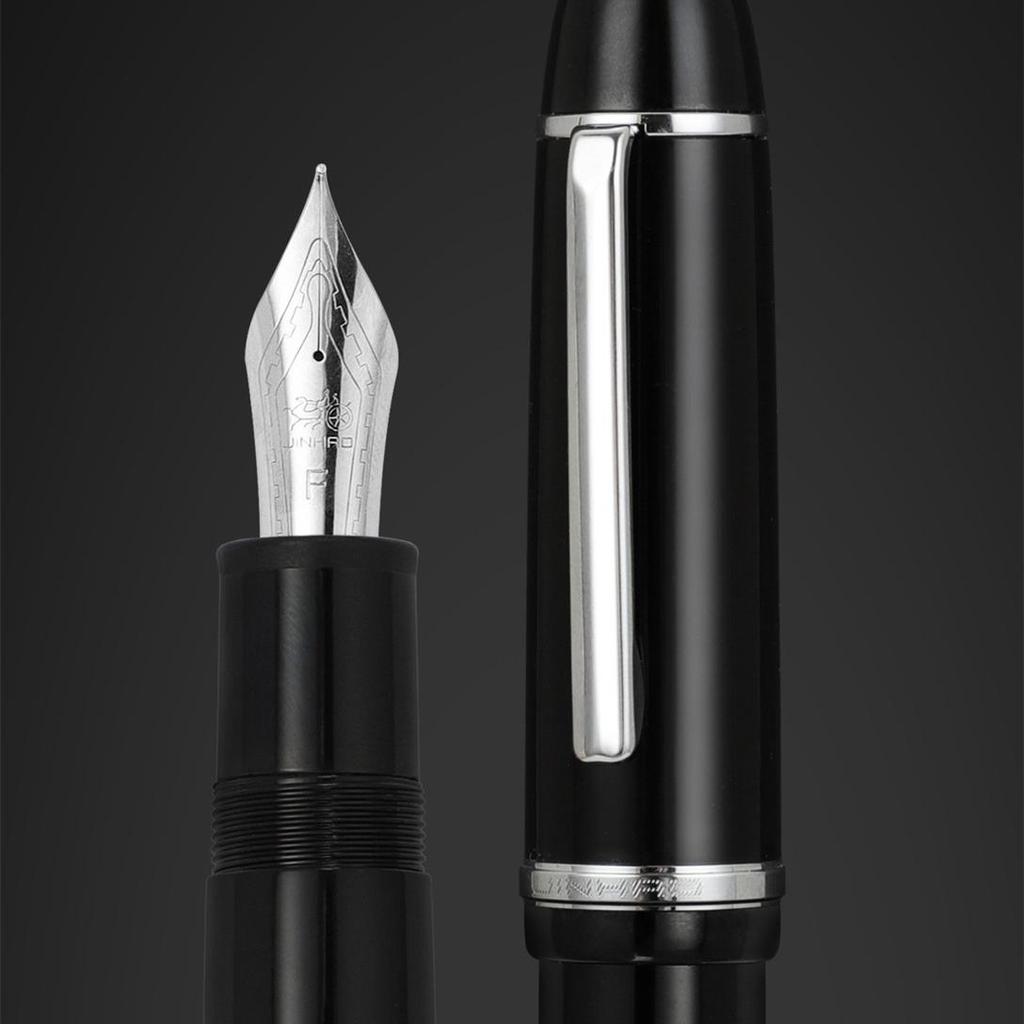 Перьевая ручка Jinhao X159, черный акриловый корпус, серебряная отделка, чернильные ручки Iraurita с тонким пером для письма